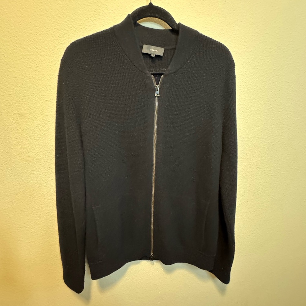 Vince Camuto Mens Wool Cashmere Full Zip Sweater Size M